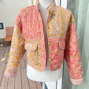 7 Jeans for all mankind quilted pink jacket